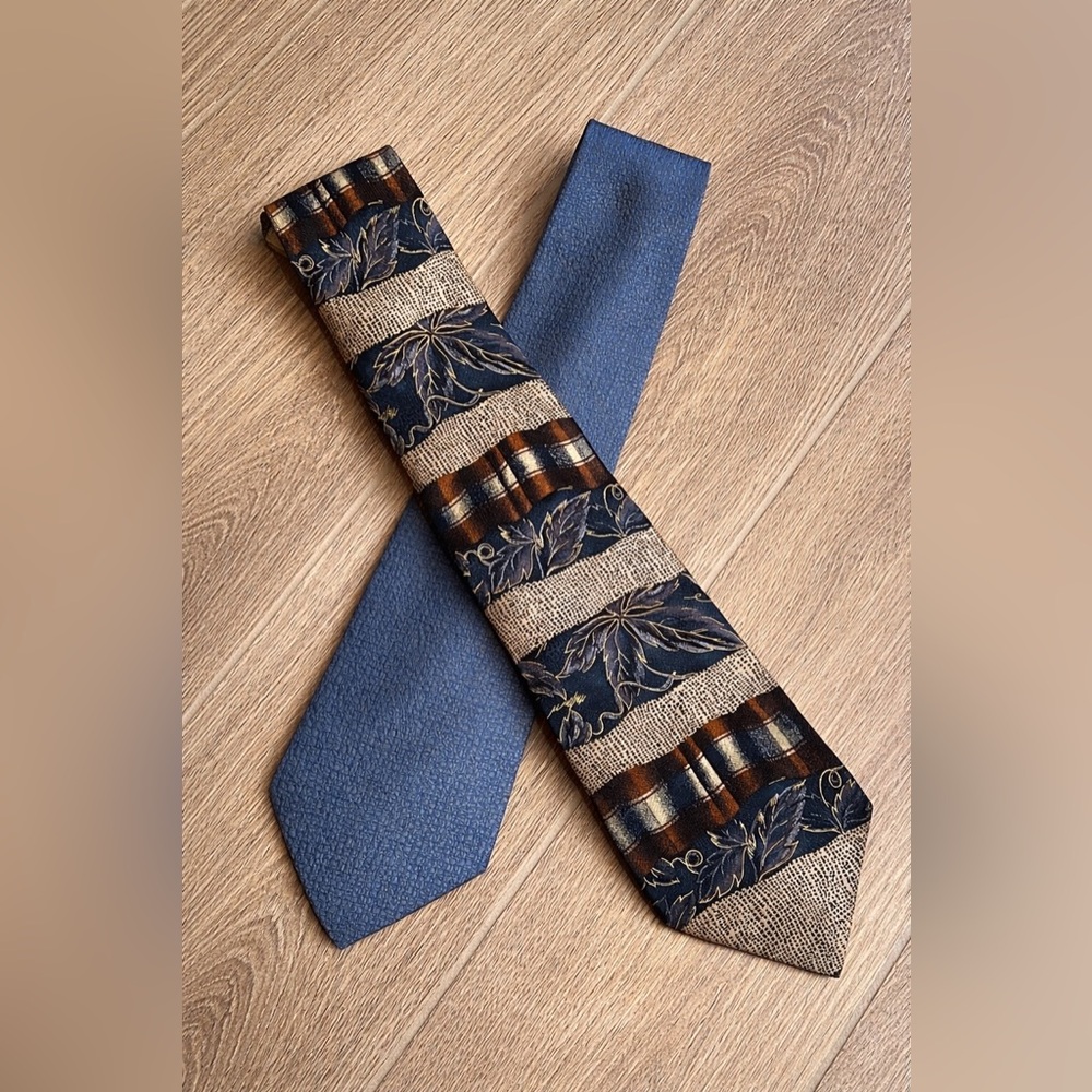 Vintage Designer Tie Bundle | Bill Blass Silk Tie + Aqua Marine 90’s Country